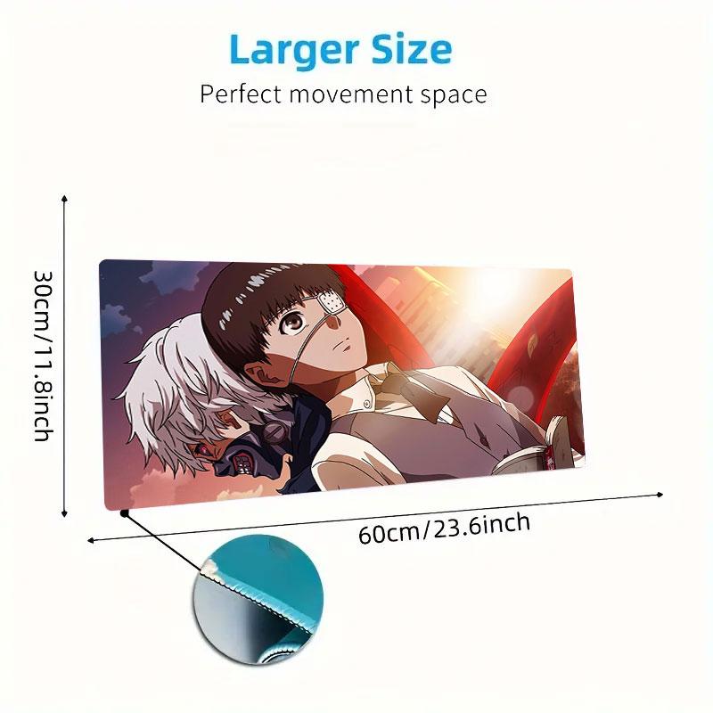 Tokyo Ghoul Mouse Pad, Large Gaming Desk Mat, Non-slip XXL Mousepad for Laptop & Tablet, Mini PC Playmat with Stitched Edges