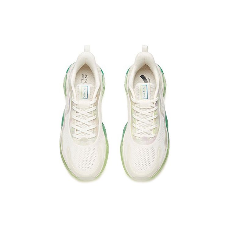 Anta Cushioning Support Balance Low Top Running Shoes Men Sneakers White Green 112035501-2