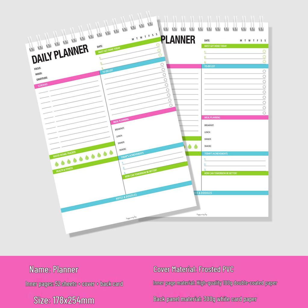 Simple Weekly Planner: Spiral-Bound Sticky Note Pad for Daily Planning