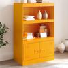 VidaXL Mustard Yellow Buffet 67x39x107 Cm Steel, Cabinet, Sideboard, Storage Cabinet, Cabinets, Cupboard, Buffet 841670
