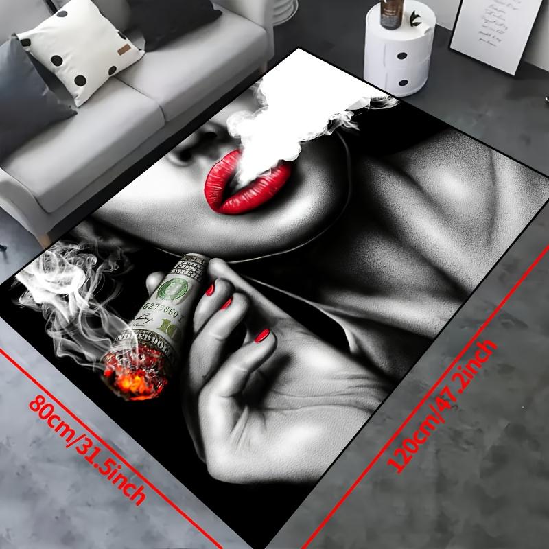 Beauty Smokes Non-Slip Area Mat Unique Lip Art Design Floor Mat Entryway Accessory Carpet Home Welcome Mat Live Room Carpet