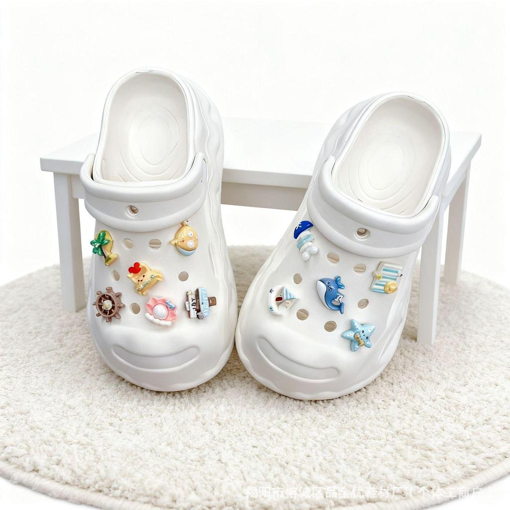Ocean-Themed 3D Cartoon Clog Charms Set for DIY Shoe Decoration