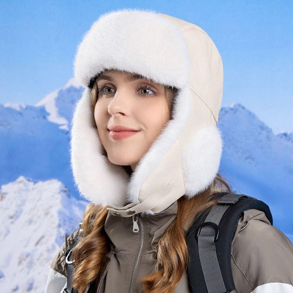 

Thickened Ear Protection Hat Windproof Winter Earflap Hat Fashion Ski Pullover Cap Camping хаки