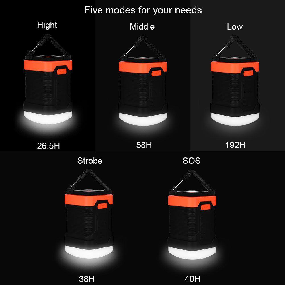 Lanterna de Camping Impermeável para Iluminação Externa e Power Bank de 10000 mAh Verde