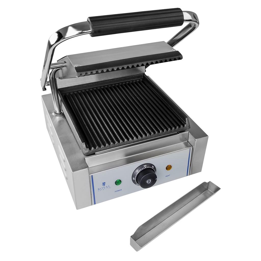 Grilled Contact Grill With Ridged Plates Royal Catering