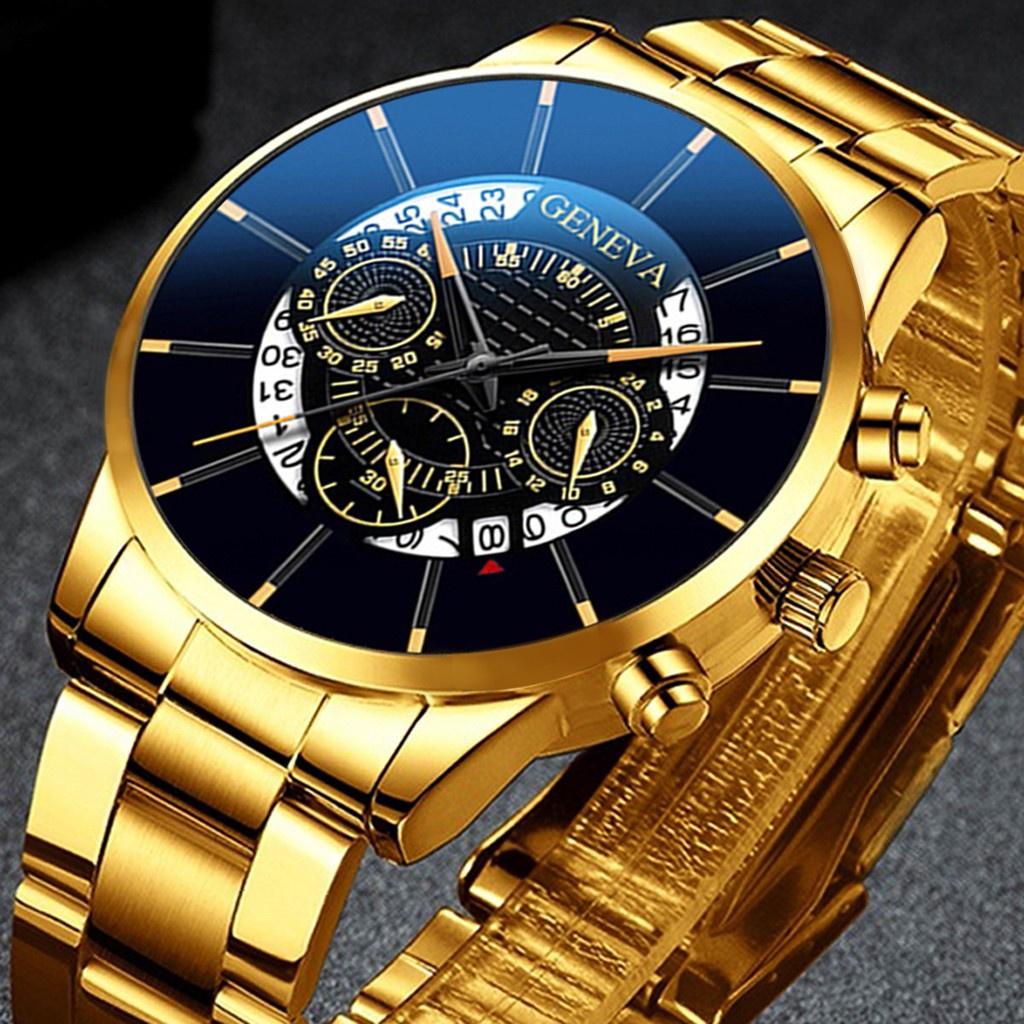 Trend Mens Fashion Watch Geneva Creative Calendar New Arrivals Alloy Steel Watch