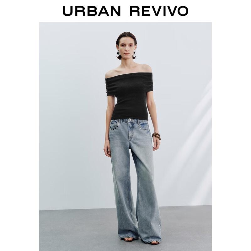 UR Women's Off-Shoulder Slim-Fit Knit Top