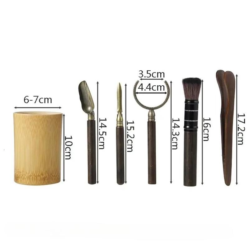Black Sandalwood Tea Ceremony Six Gentlemen Set Bamboo and Wood Tea Set Tea Spoon/clip/needle/brush Tea Accessories