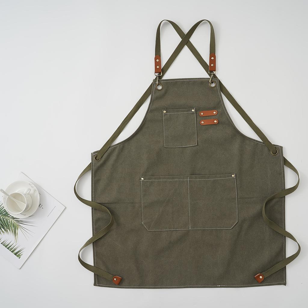 Durable Build  Thick Canvas Apron in Light Color Ideal for Kitchen, Baking, Barista, Hairdresser Painter Work,Durable Kitchen Apron Stylish Workwear