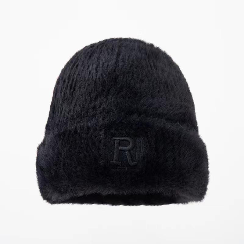 

Knitted Hat for Women In Autumn and Winter Korean New Style Warm Plus Velvet Fashionable Wool Hat Casual Cute Hat Ear Protection Cold Hat Thick One size