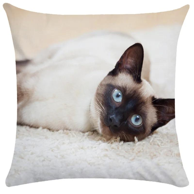 Cute Cat Pattern Decorative Pillowcase Living Room Office Decoration Home Pillowcase