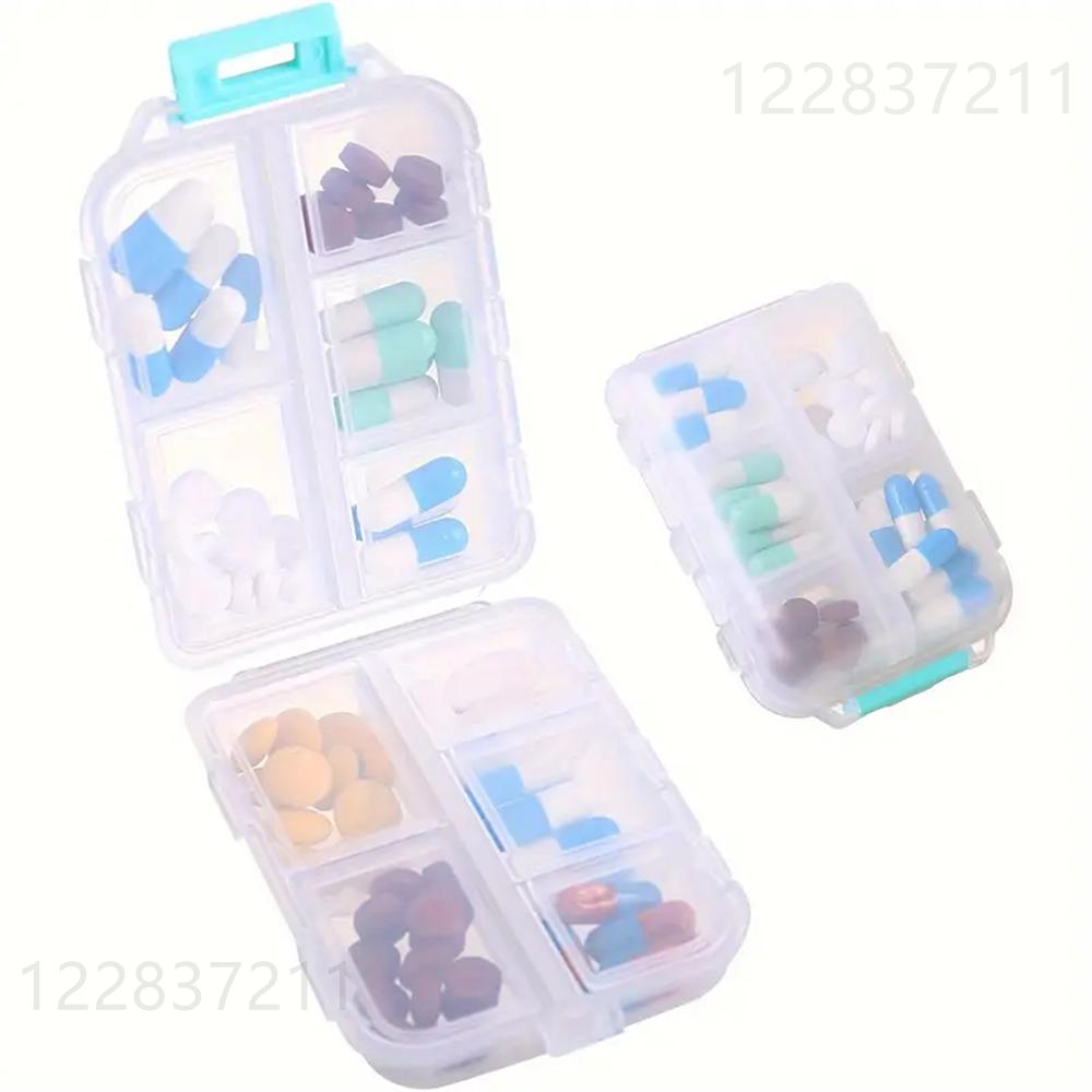 1PC 10-Grids Small Pill Cases Organizer Box Weekly Travel Portable Pocket Medicine Boxes Holder Plastic Container Storage Gadget