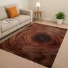 Classic Wood Grain Tree Growth Ring Brown Gray Living Room Non-Slip Area Rug Carpet For Bedroom Playroom Sofa,Home Decor Doormat