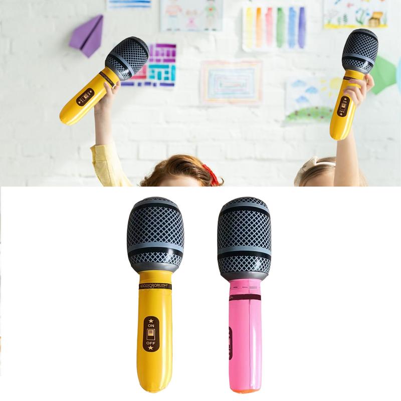 Inflatable Microphone toy Assorted Colors Blow Up Microphone Props Lightweight Singing Activity Decoration For Musical Concert