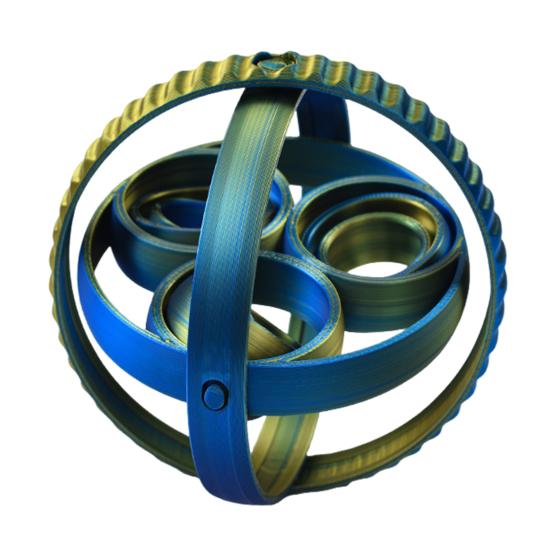 

3D-печатный вращающийся шестеренчатый мяч для снятия стресса и беспокойства портативный дорожный спиннер-кольцо для детей зелёный/синий