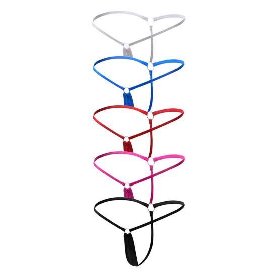 Damen G-String T-förmig Tiny Solid Color Low Waist Hoop Slutty Sexy Antiseptisch Atmungsaktiv