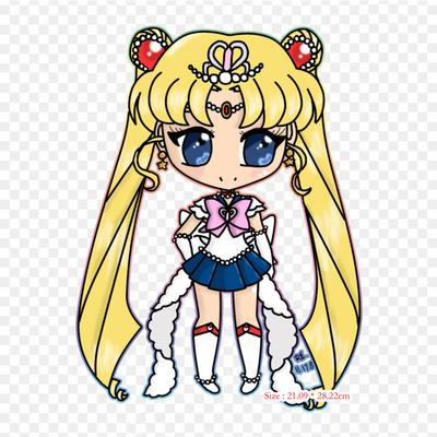 Kreslená chibiusa námořnice nažehlovačky na oblečení nášivky samolepky na oblečení tepelně citlivá zakázková nášivka