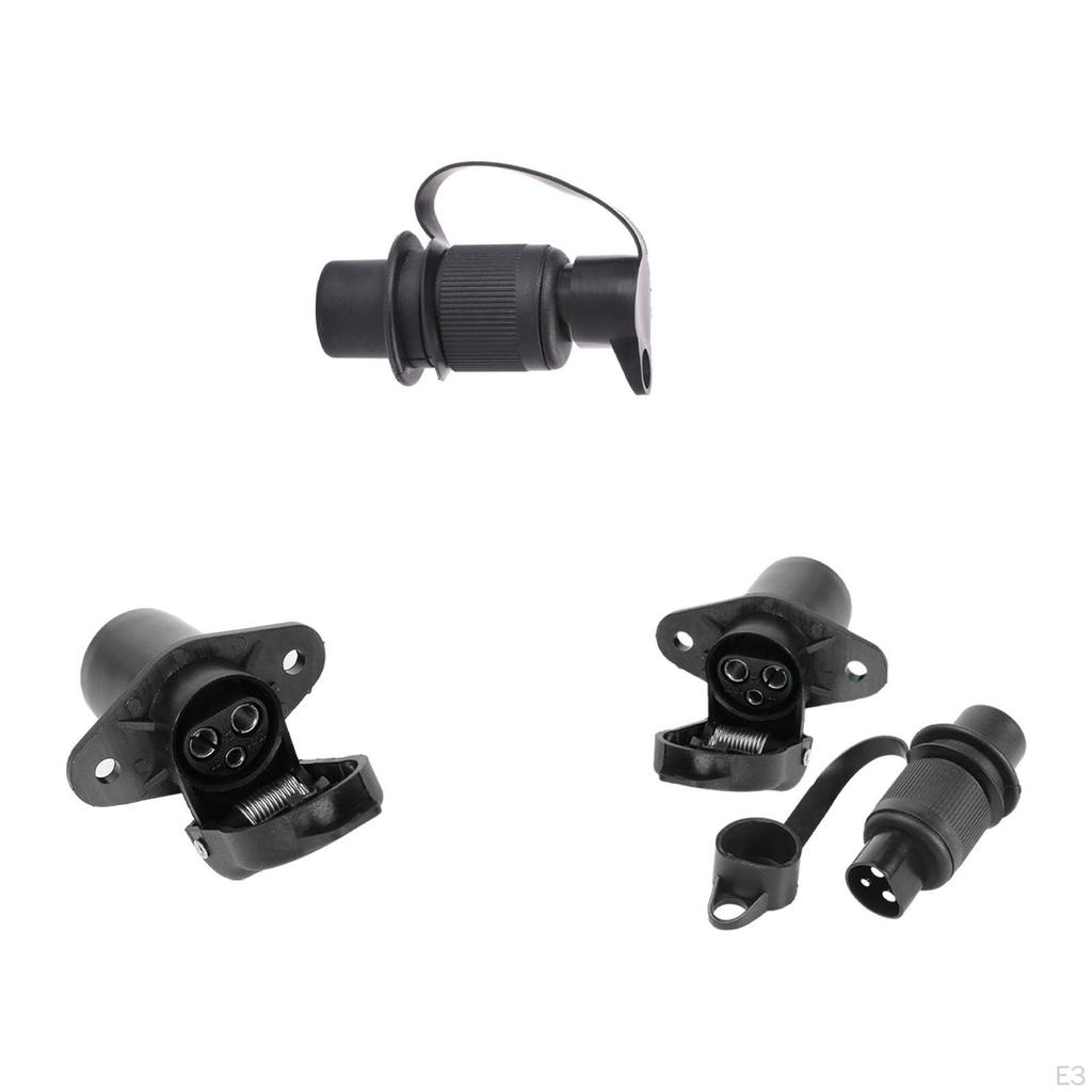 Plug Socket Trailer Connector Adapter 3 Pin Fitment In RV Tractor Towing for Car Boat