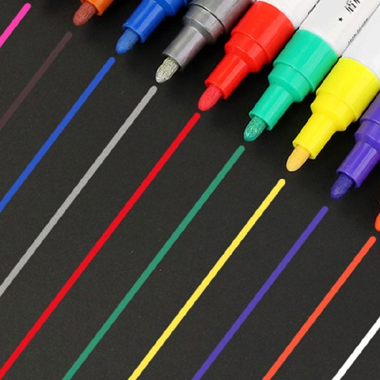 12Pcs 3MM Tip Paint Markers Alcoholproof Waterproof Oil Based Paint Pens For Mechanics Builders And Construction Project