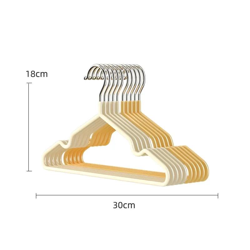 10pcs Metal Traceless No-slip Clothes Hangers, Durable Strong Clothes Racks, Household Space Saver for Organization of Bedroom