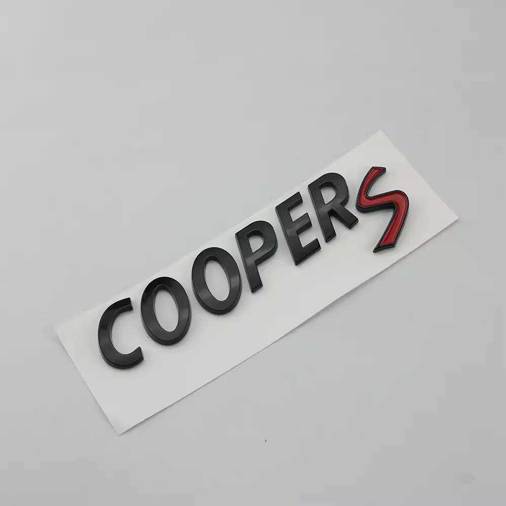 1X 3D ABS Black Chrome Car Letters Rear Trunk Cooper S Emblem Badge Sticker Accessories
