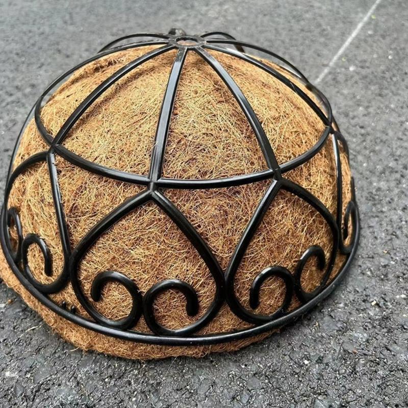 Coconuts Brown Round Iron Chain Hanging Basket Flowerpots European Creative Green Plant Comosum Flower