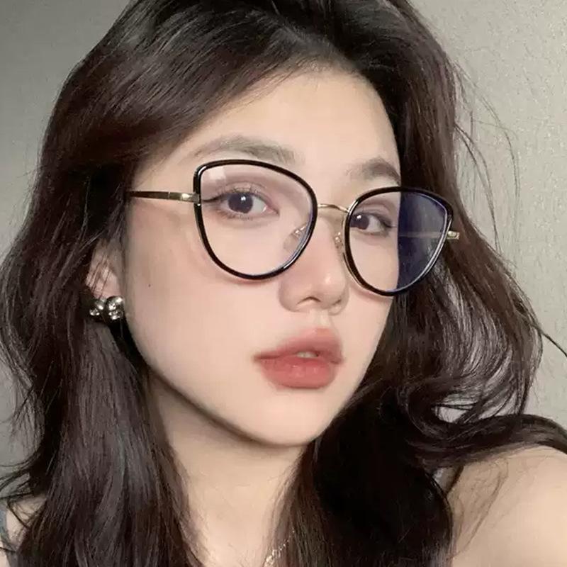 Brillenfassungen aus TR90-Material für Damen, Cat-Eye-Form, Blaulichtfilterbrille für Herren, Modestil, Brille für Damen