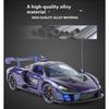 1/24 Scale Mclaren Senna Supercar Alloy Car Model, Simulated Sound and Light Racing, Children's Toy Car Ornaments for Boys Holiday Gifts