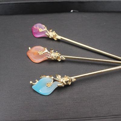 2PCS Set Chinese Style Hanfu Hair Stick Women Metal Hair Fork Hair Chopsticks Hairpin Girls Hair Accessories Bun Maker