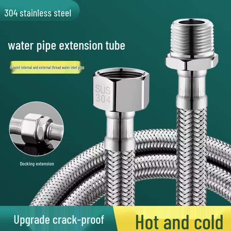 MOUFU 304 Stainless Steel Braided Water Heater Supply Hose