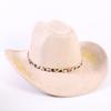 Popular Chapéu de Cowboy Ocidental Clássico Europeu e Americano de Camurça para Homens e Mulheres com Aba Larga Bordado Chapéu de Sol para Exterior