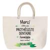 Sac de plage - PLANETEE - Merci Prothésiste Dentaire Inoubliable - Anse corde - Grand format - Coton multicolore