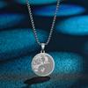 Kinital Exquisite Laser Carving Ancient Egypt Yin Yang Night Moon Lover Pendant Fashion Jewelry Stainless Steel Necklace