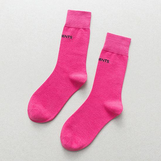 Zhuji Women's Korean Style Letter Print Mid-Calf Socks - Trendy College-Style for Spring and Autumn