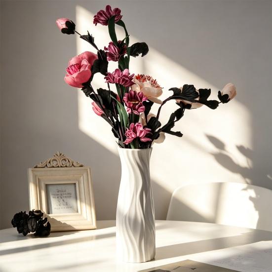 Jarrón de Plástico Minimalista Jarrón de Flores Moderno Centro de Mesa para Fiesta Jarrón para Flores Frescas o Secas Arreglo Floral