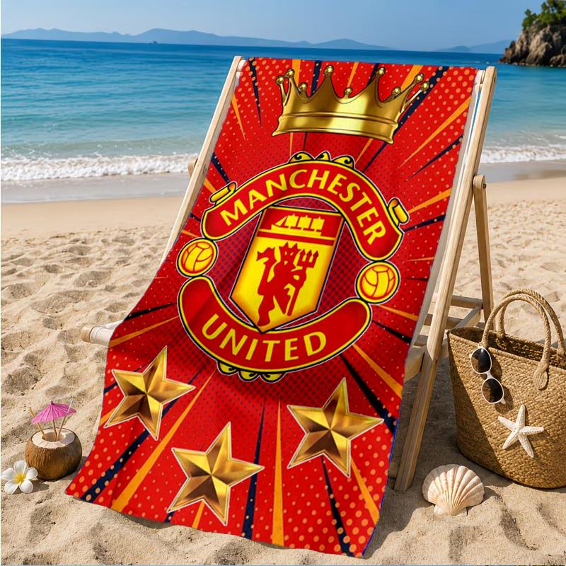 Manchester United Wappen Strandtuch, Schnelltrocknend, Pflegeleicht, Geeignet für Fitness und Strandurlaub, Sport-Essential