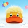 Cute Duck-shaped Sun Visor! Yellow and Fluffy Hair, Big Eyes and an Orange Mouth. It's Suitable for Playmates or a Sunny Walk