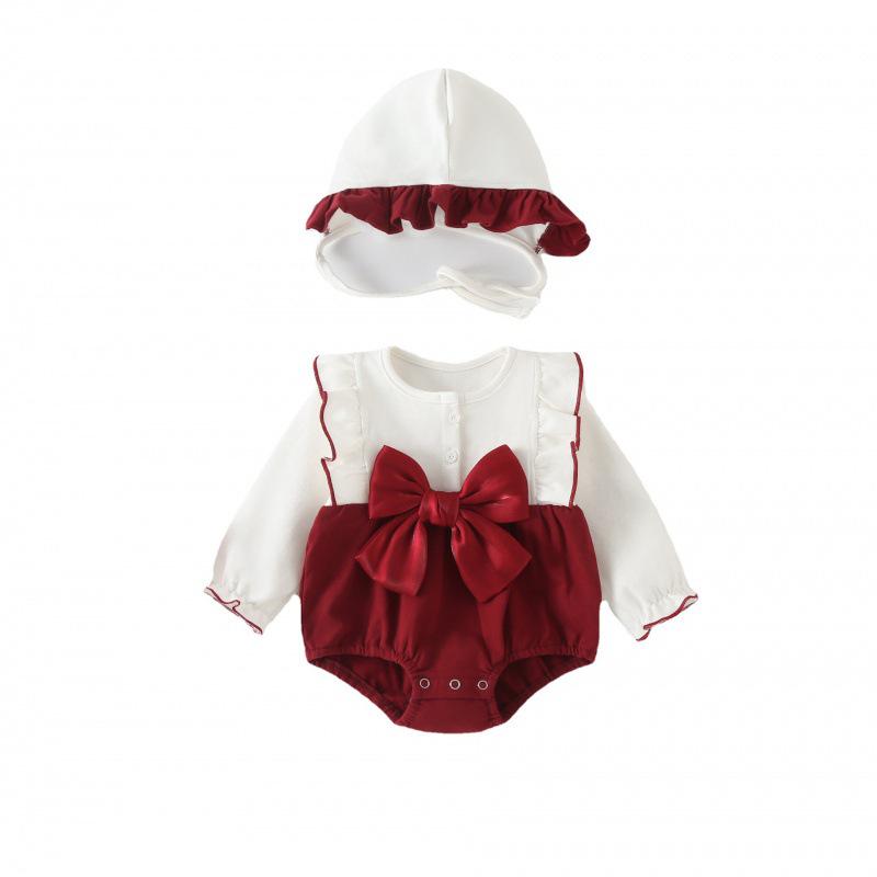 Newborn Baby Girl Autumn Romper - Princess Climbing Onesie for Spring or Fall.