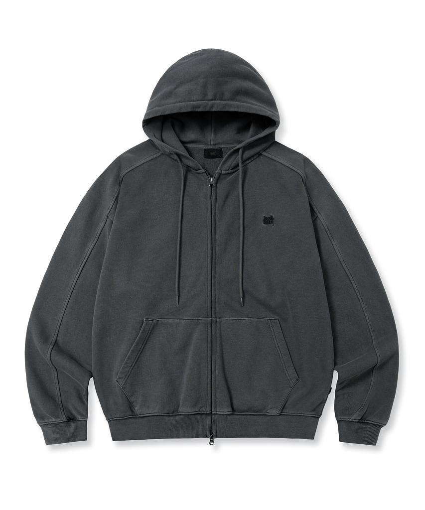 Brownbreath Pigment Tag Hood Zip Up - Charcoal