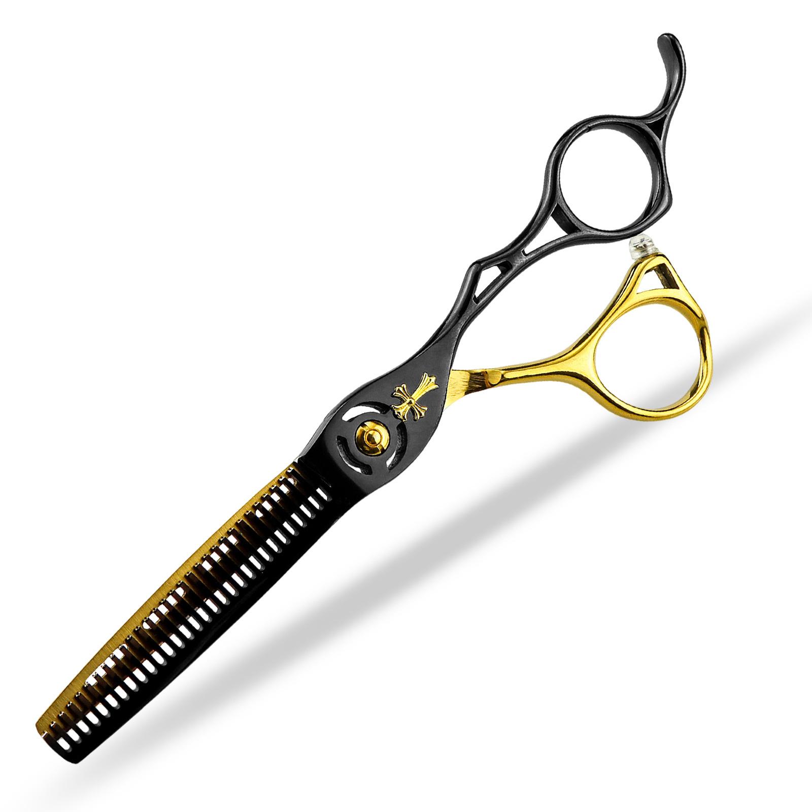 

6.0 Inch Black And Gold Nepson Hollow Hair Scissors, Hair Scissors, Flat Scissors, Bangs Scissors, Tooth Scissors 6.0inch dental scissors
