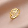 Irish Celtics Knot Ring Women Stainless Steel Gold Geometric Finger Rings Vintage Amulet Jewelry Wedding Gift