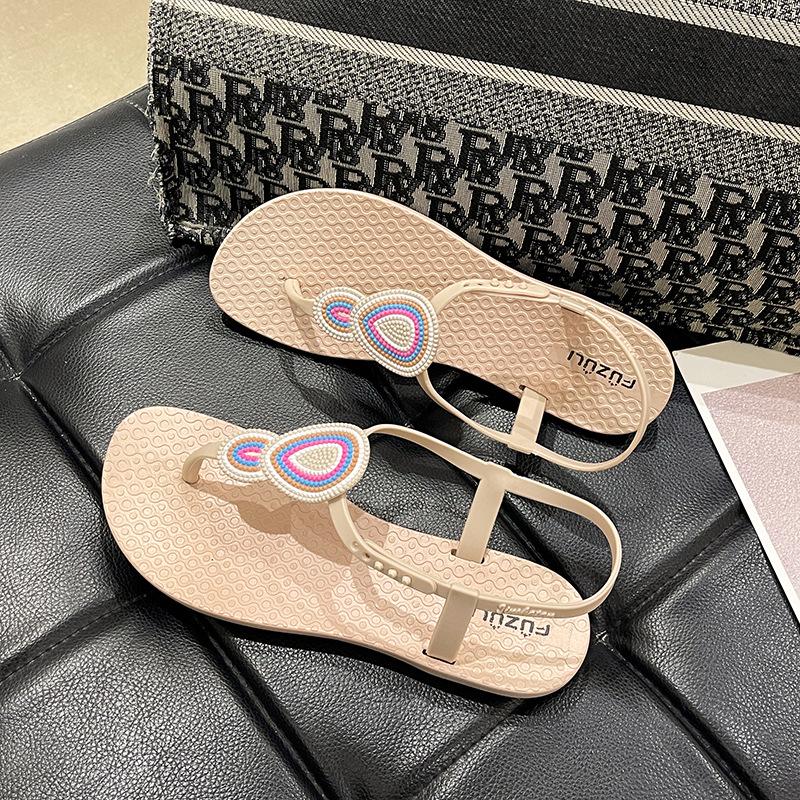 

Женские летние модные сандалии с клипсой для пальца – элегантный стиль «Аромат» с пряжкой, идеально подходят для пляжа и выглядят как римские шлепанцы. 38/39 бежевый