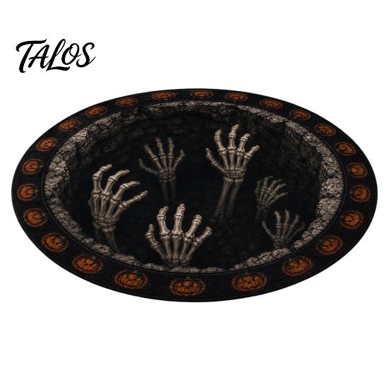 Scary Home Decor Rug Halloween 3D Visual Rug, Creepy Depth Round Area Floor Washable Non-slip Mat for Living Room Bedroom Non Slip Door
