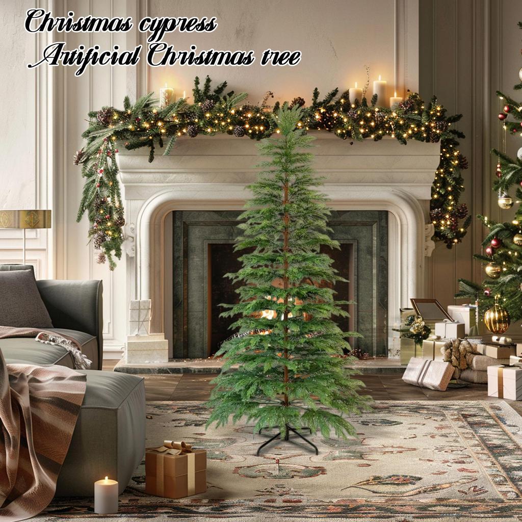 Christmas Decorations - 4.5ft Pre-Assembled Glitter Christmas Tree - Artificial Christmas Tree With 350 LED Lights