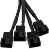 5Pcs 15-Pin Male SATA to 4 Fan 12V Sleeved Power Adapter Cable 11" /27cm  Length