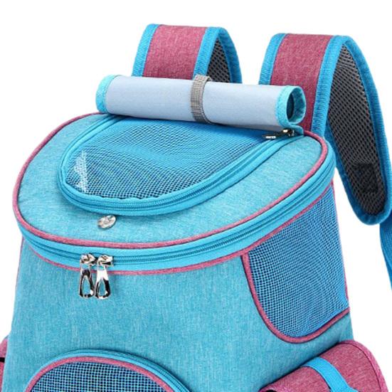 Pet Bag Top Roller Blinds Double Zipper Side Pocket Pet Carrier Backpack Outdoor