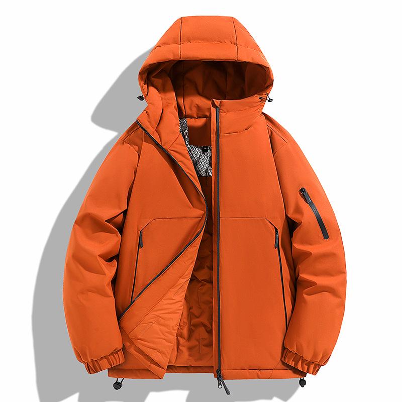 Men's Winter Graphene-Lined Hooded Jacket: Warm, Thick, Loose Fit for Outdoor Sports