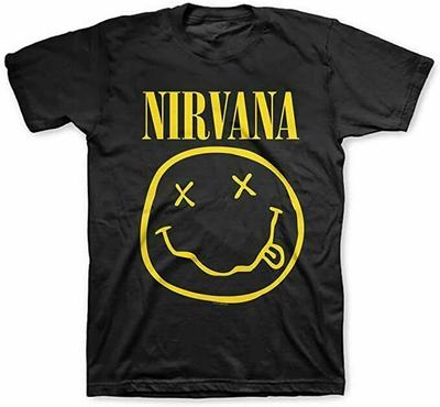 NIRVANA - Smiley Face - T Shirt Mens Womens Tees Top S-M-L-XL-2XL Brand New ! Official
