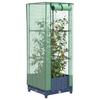 Vidaxl Raised Planter with Greenhouse, Rattan Look, 40X40X123 Cm
