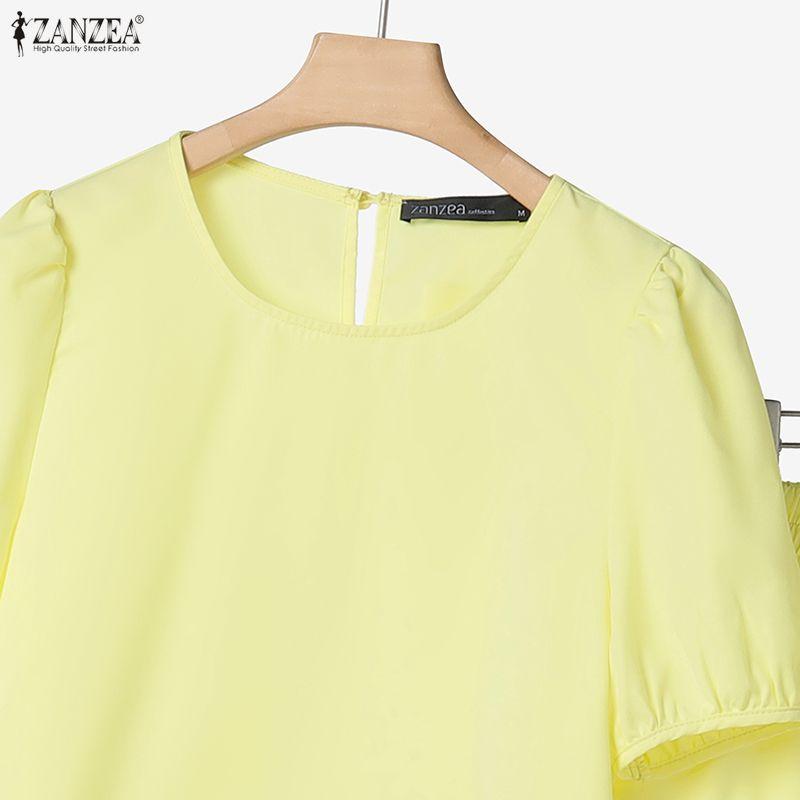 ZANZEA Conjunto de duas peças de blusa de manga curta e saia longa para mulheres